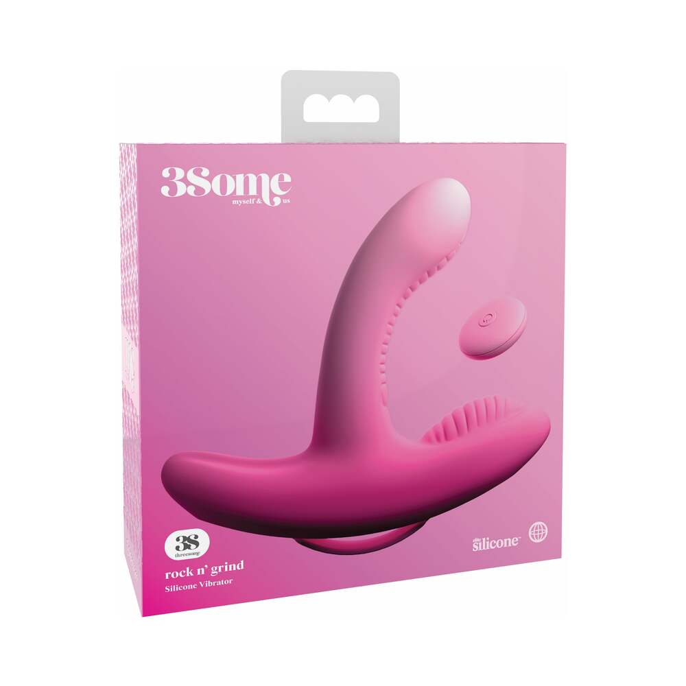 Pipedream 3Some Rock n'' Grind Dual Stimulation Silicone Vibrator Pink