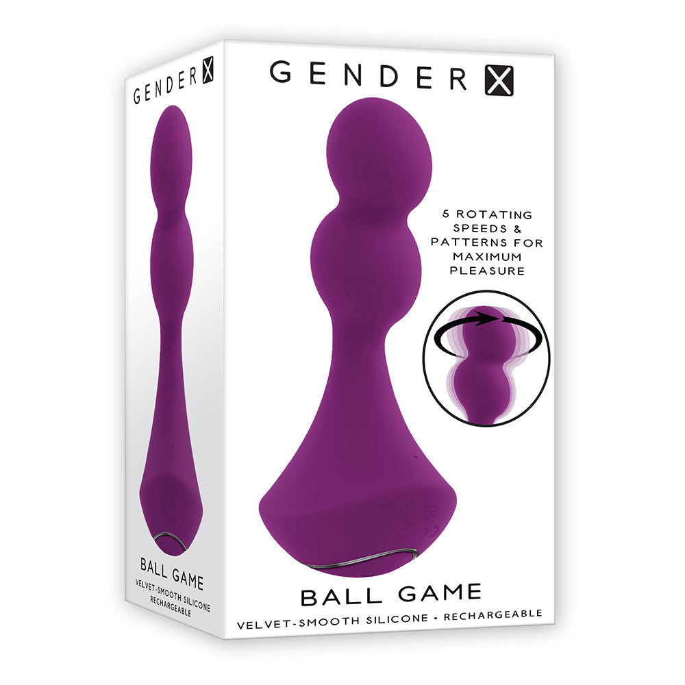 Gender X Ball Game Rechargeable Rotating Silicone Vibrator Purple