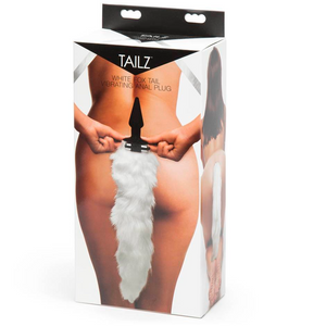 TAILZ Vibrating Fox Tail Silicone Anal Plug - White