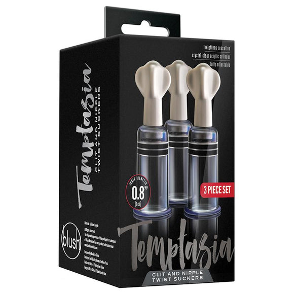 Temptasia Clit And Nipple Twist Suckers - Clear Set of 3