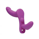 Strap U Double Take 10X Vibrating Double Penetration Strap-on - Purple or Black