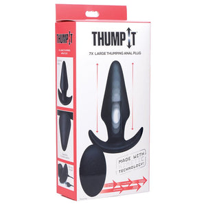 Thump-It 7X Large Silicone Remote Control Butt Plug - Black