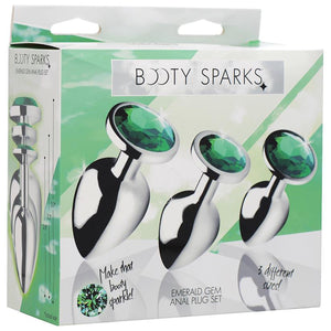 Booty Sparks Emerald Gem Anal Butt Plug Set